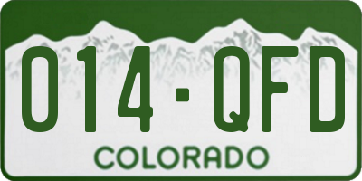 CO license plate 014QFD