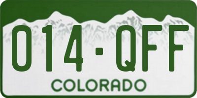 CO license plate 014QFF