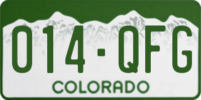 CO license plate 014QFG