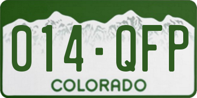 CO license plate 014QFP