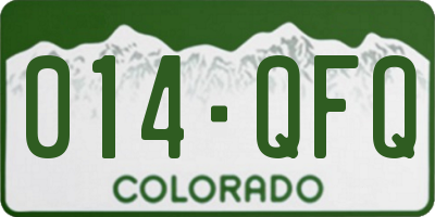 CO license plate 014QFQ