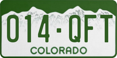 CO license plate 014QFT