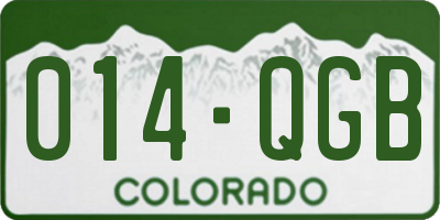 CO license plate 014QGB