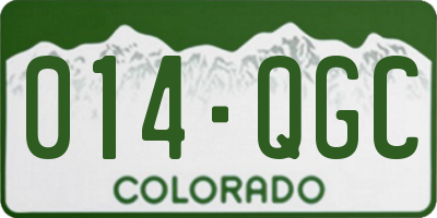 CO license plate 014QGC