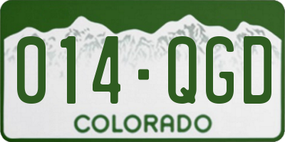 CO license plate 014QGD