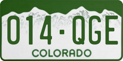 CO license plate 014QGE