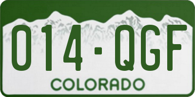 CO license plate 014QGF