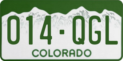 CO license plate 014QGL