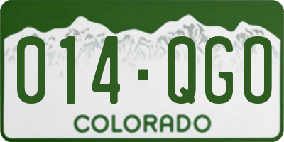 CO license plate 014QGO