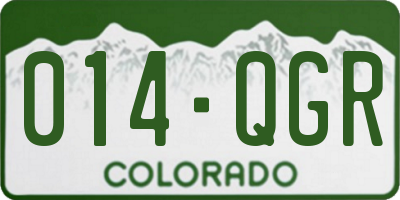 CO license plate 014QGR