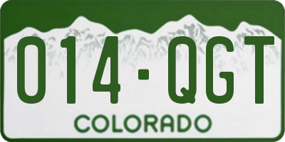 CO license plate 014QGT