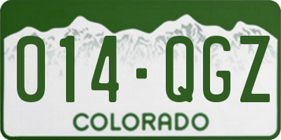 CO license plate 014QGZ