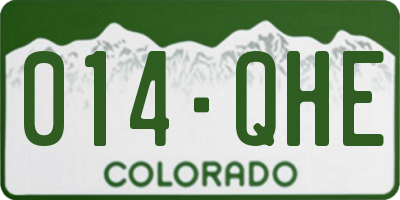 CO license plate 014QHE