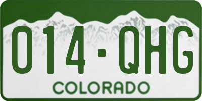 CO license plate 014QHG