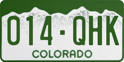 CO license plate 014QHK