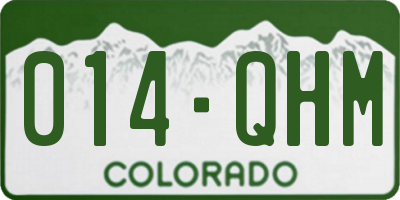 CO license plate 014QHM
