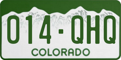 CO license plate 014QHQ