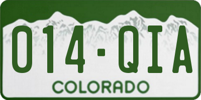CO license plate 014QIA