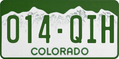 CO license plate 014QIH