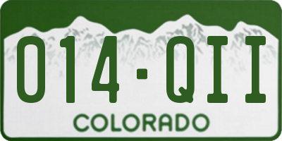 CO license plate 014QII
