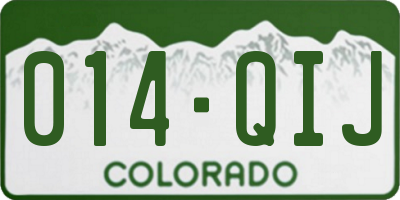 CO license plate 014QIJ