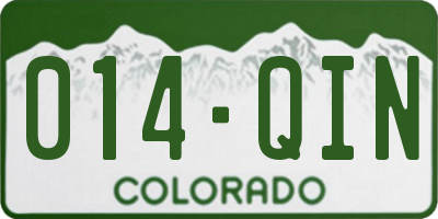 CO license plate 014QIN