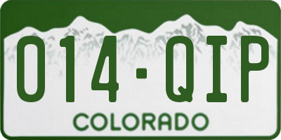 CO license plate 014QIP