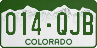 CO license plate 014QJB