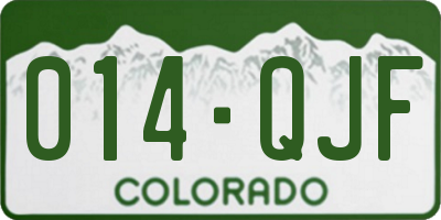 CO license plate 014QJF