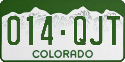 CO license plate 014QJT