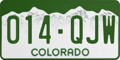CO license plate 014QJW