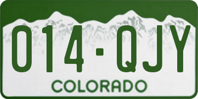 CO license plate 014QJY