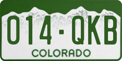 CO license plate 014QKB