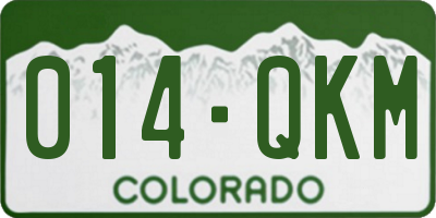 CO license plate 014QKM