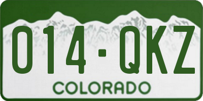 CO license plate 014QKZ