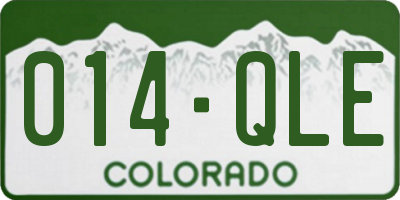 CO license plate 014QLE