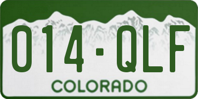 CO license plate 014QLF