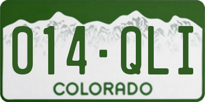CO license plate 014QLI