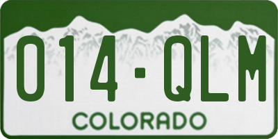 CO license plate 014QLM