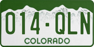 CO license plate 014QLN