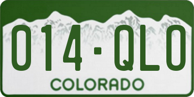 CO license plate 014QLO