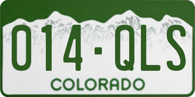CO license plate 014QLS