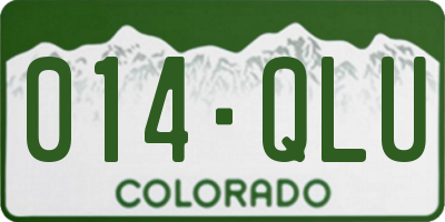CO license plate 014QLU