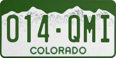 CO license plate 014QMI