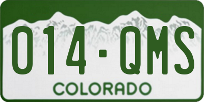 CO license plate 014QMS