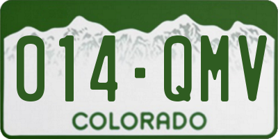 CO license plate 014QMV