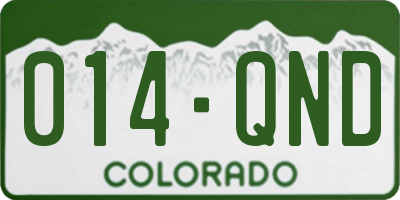 CO license plate 014QND