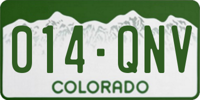 CO license plate 014QNV