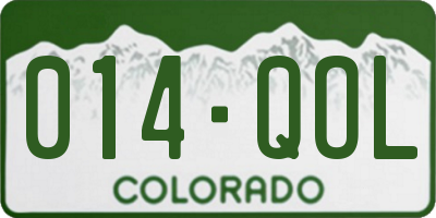 CO license plate 014QOL