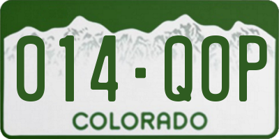 CO license plate 014QOP